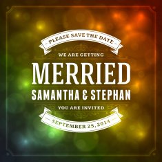 Wedding invitation card template vector vintage background N38
