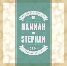 Wedding invitation card template vector vintage background N39