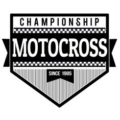 Motocross championship label or stamp