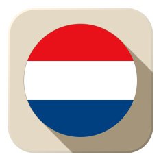 Netherlands Flag Button Icon Modern N2