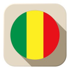 Mali Flag Button Icon Modern N2