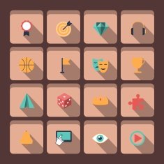 vector set of entertainment and leisure activity icons N6