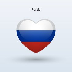 Love Russia symbol Heart flag icon