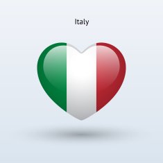 Love Italy symbol Heart flag icon