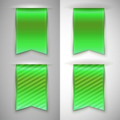 Green ribbon bookmark for books