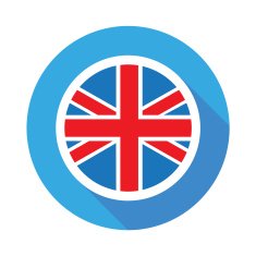 Vector flag button - United Kingdom N2