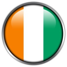 Ivory Coast Flag Glossy Button N6