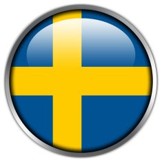 Sweden Flag Glossy Button N6