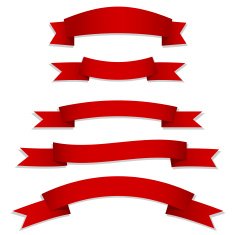 red ribbons flags