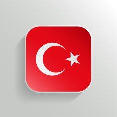 Vector Button - Turkey Flag Icon