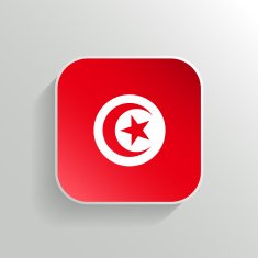 Vector Button - Tunisia Flag Icon