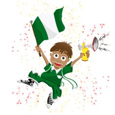Nigeria Sport Fan with Flag and Horn N2