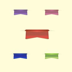 Colorful sleek web ribbons on yellow background