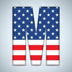 USA Independence Day Alphabet Letters N23