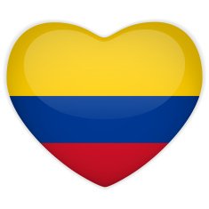 Colombia Flag Heart Glossy Button N2