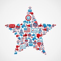USA elections icons star shape N2