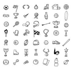 Sport Ball Icons Hand drawn vector illustration N2