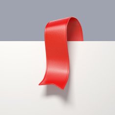 3d red ribbon tag bookmark isolated object N2