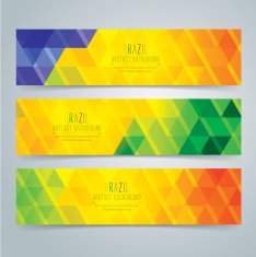 Vector geometric banner in Brazil flag concept