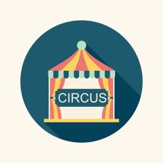 circus flat icon with long shadow N4