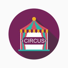 circus flat icon with long shadow N5