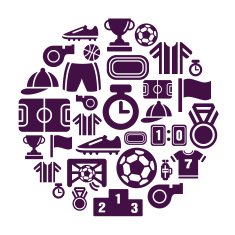 Sport Competition Icons in Circle Shape N2