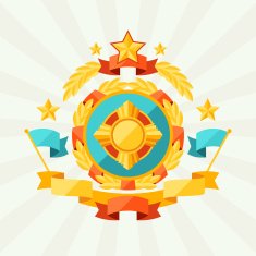 Background with ribbons and awards in flat design style N2