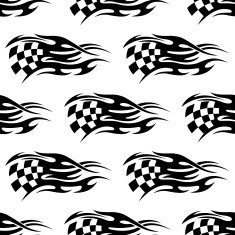 Checkered black and white flag