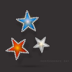 Beautiful shiny stars in American national flag colors