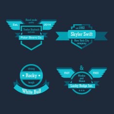 Crest insignia emblem set Logo template in vector