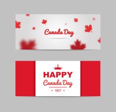Set of design elements for Canada Day 1st July