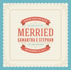 Wedding invitation card template vector vintage background N43
