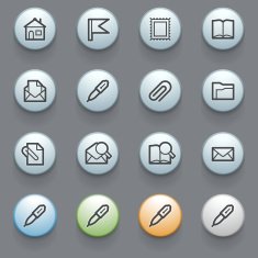 E-mail web icons with on gray background