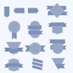 Set of banners with ribbons N2