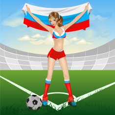 Russian girl soccer fan