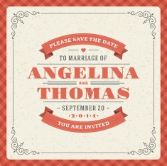 Wedding invitation card template vector vintage background N47