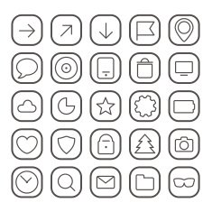 Modern thin web icons collection