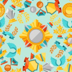 Seamless pattern with trophy and awards N4
