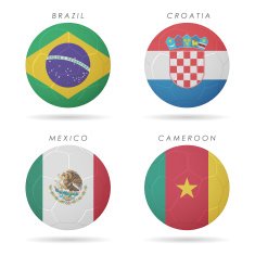 country flags on soccer ball illustration N7