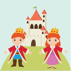King and Queen with castle background