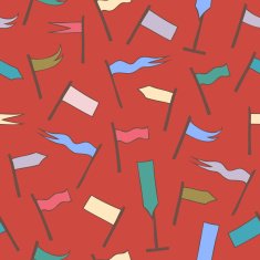 Seamless pattern with hand drawn flags