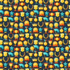 Seamless pattern with trophy and awards N6