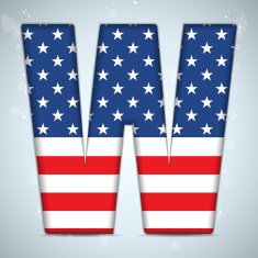 USA Independence Day Alphabet Letters N24
