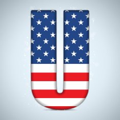 USA Independence Day Alphabet Letters N25