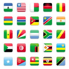 Africa flag icon set