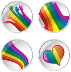 Glossy gay right badges