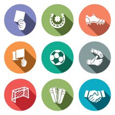 Soccer vector color icon collection