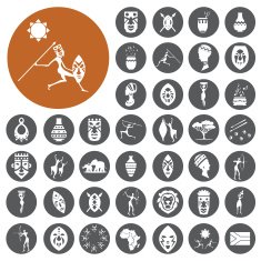 African Culture Icons set Vector Illustration eps10