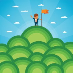 Vector success concept with mountainous landscape N2