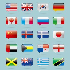 Flag badge Speech bubbles N2